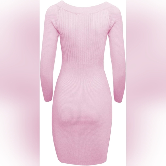 NWT Slim Fit Rib Knit Boat Neck Stretch Bodycon Dress Small - Picture 3 of 13